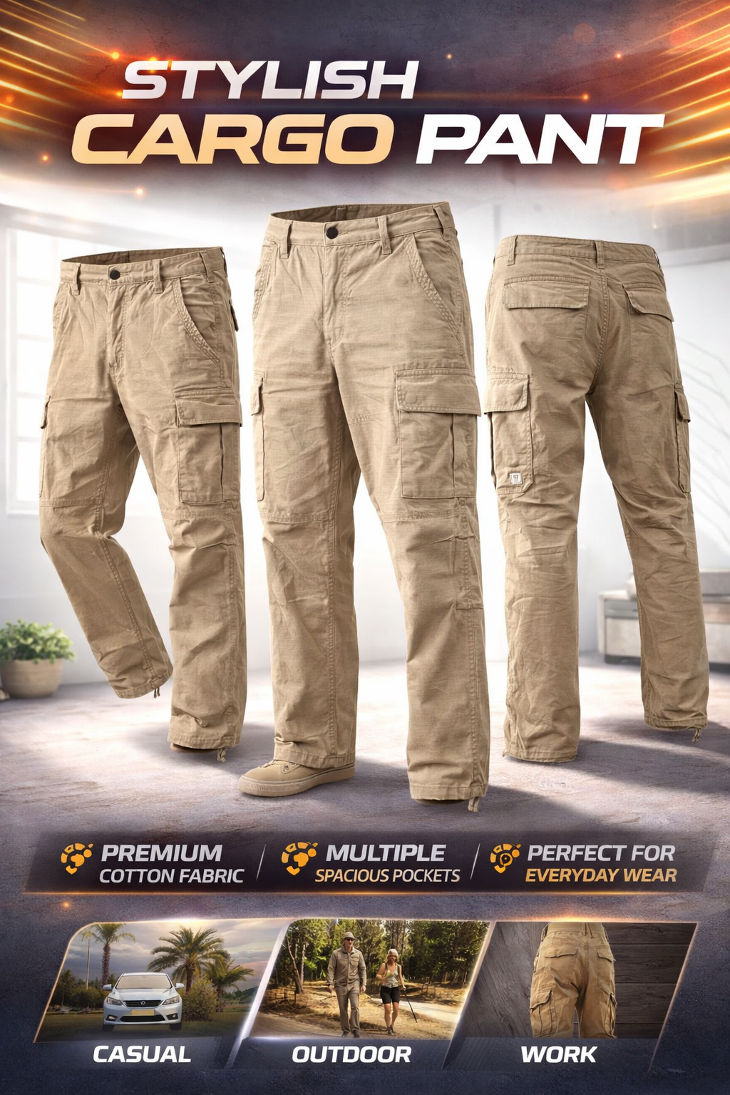 Stylish Beige Cargo - Image 1