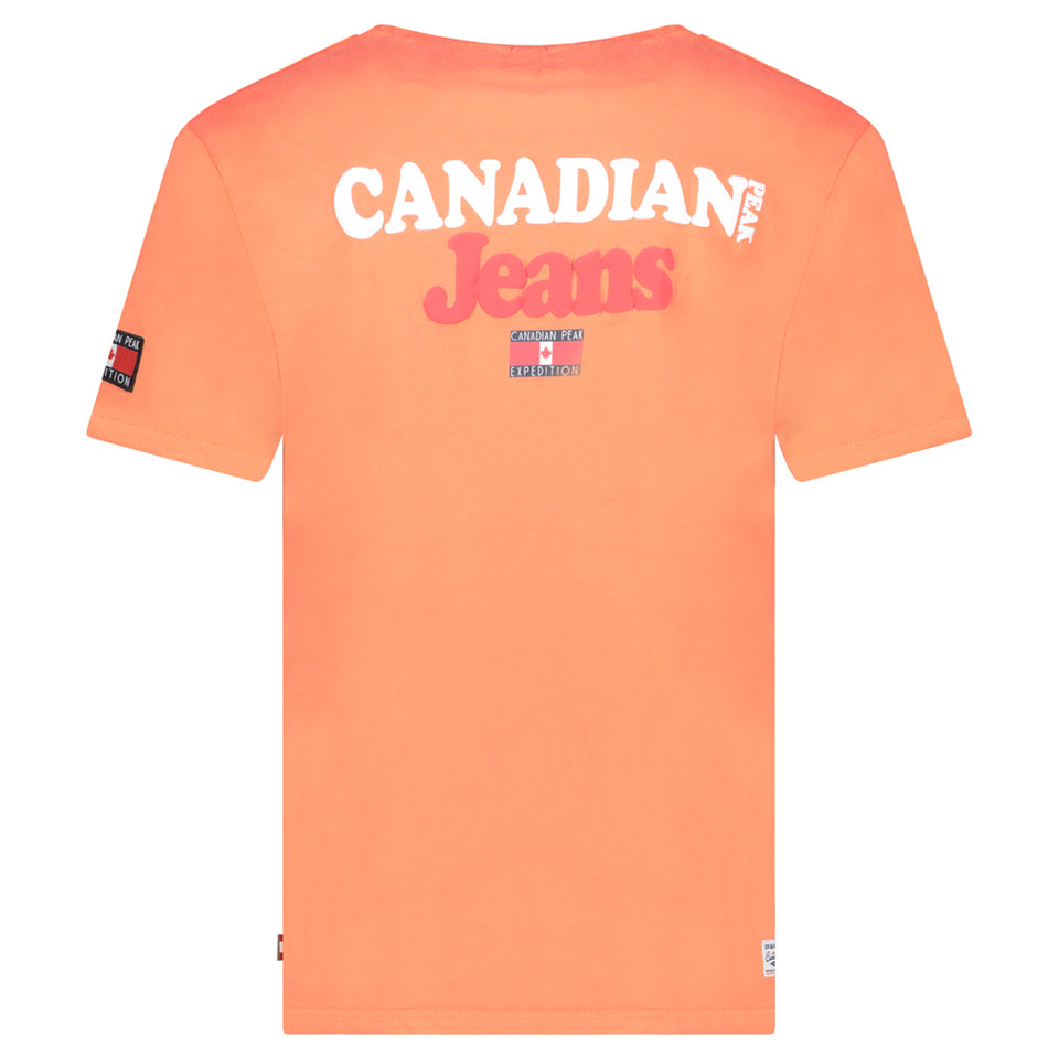 Canadian Peak JOUPPEAK Homme - T-Shirt Col Rond avec Drapeaux et Impressions Corail_img_3