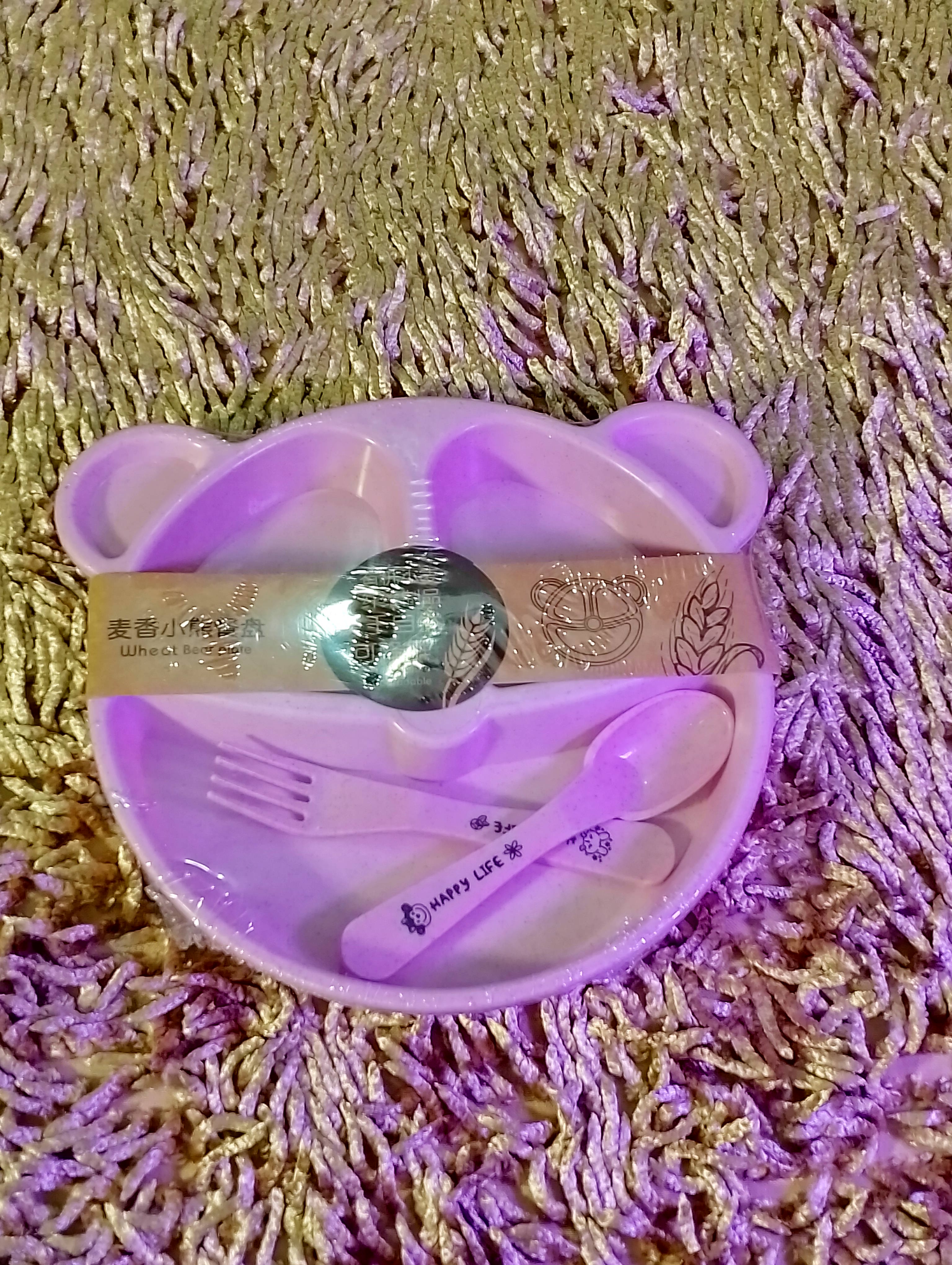 Cat Plate Set With Spoon (Pink colour)_img_2