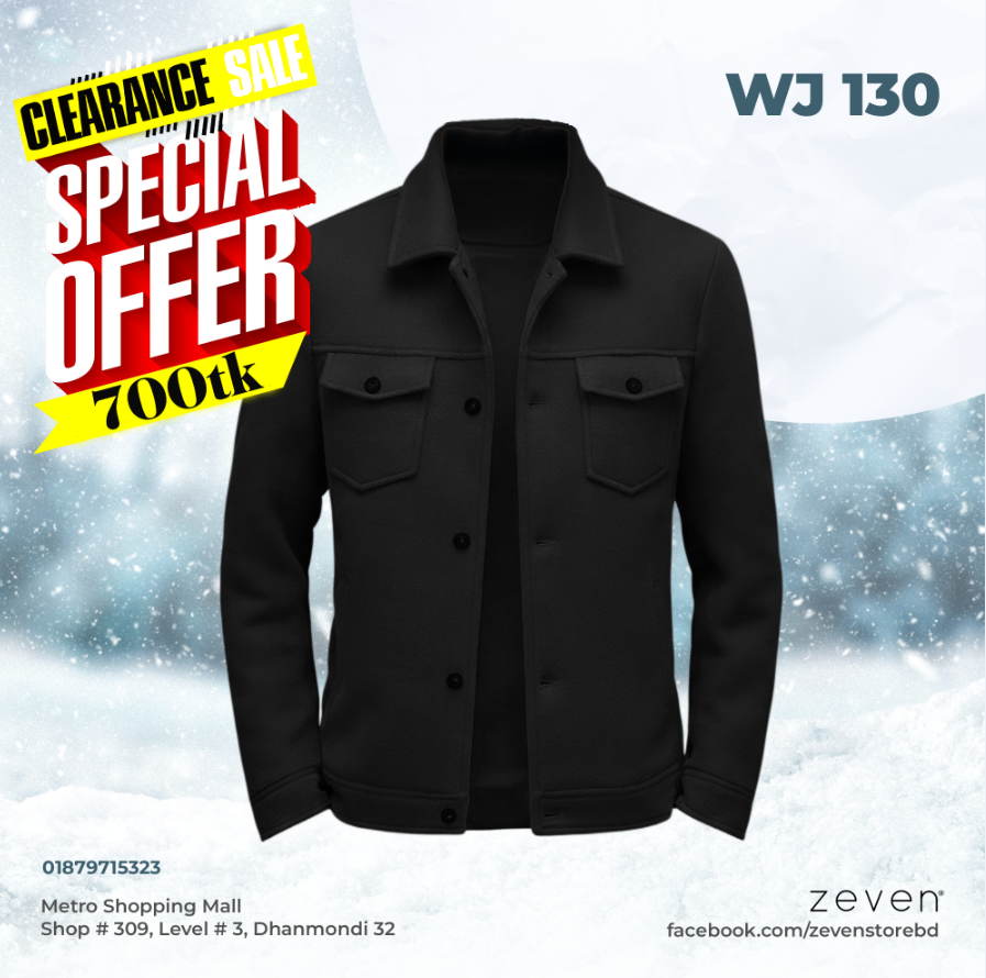 Jet Black Sweat Over Jacket