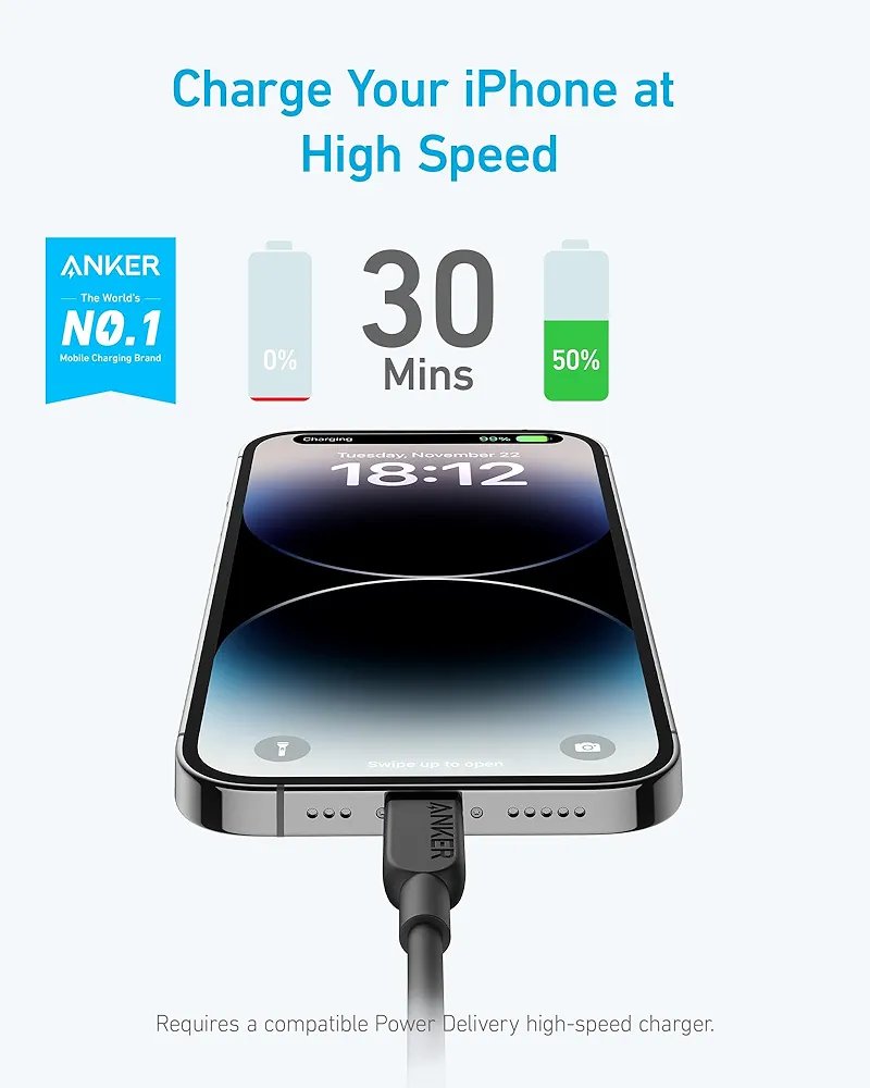 Anker 310 USB‑C to Lightning Cable – Model A81A1 (1 m / 3 ft)_img_3