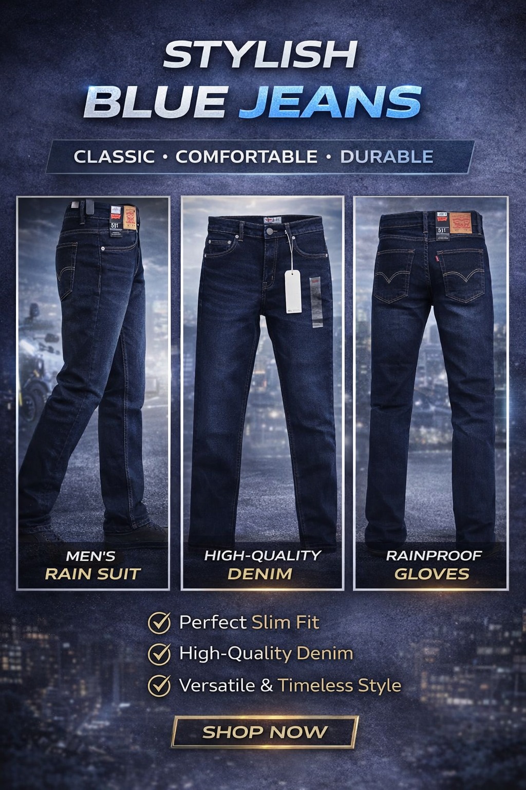 Stylish Blue Jeans - Image 1