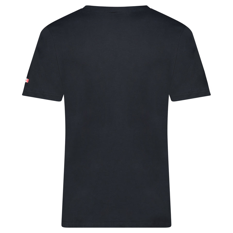 Canadian Peak JOPEAKEAK Homme - T-Shirt Col Rond avec Impressions et Drapeau Noir_img_3