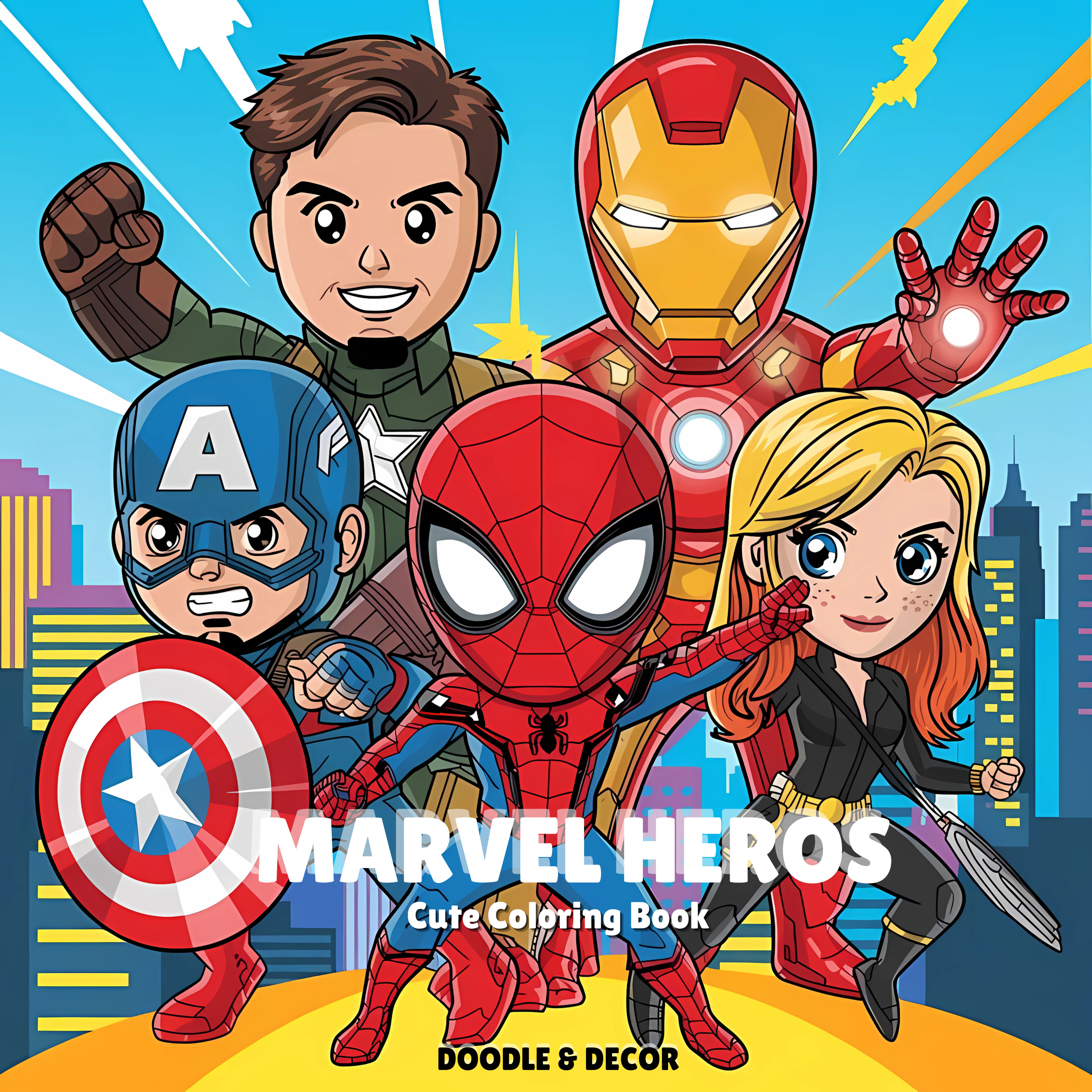 Marvel Heros - Cute Coloring Book