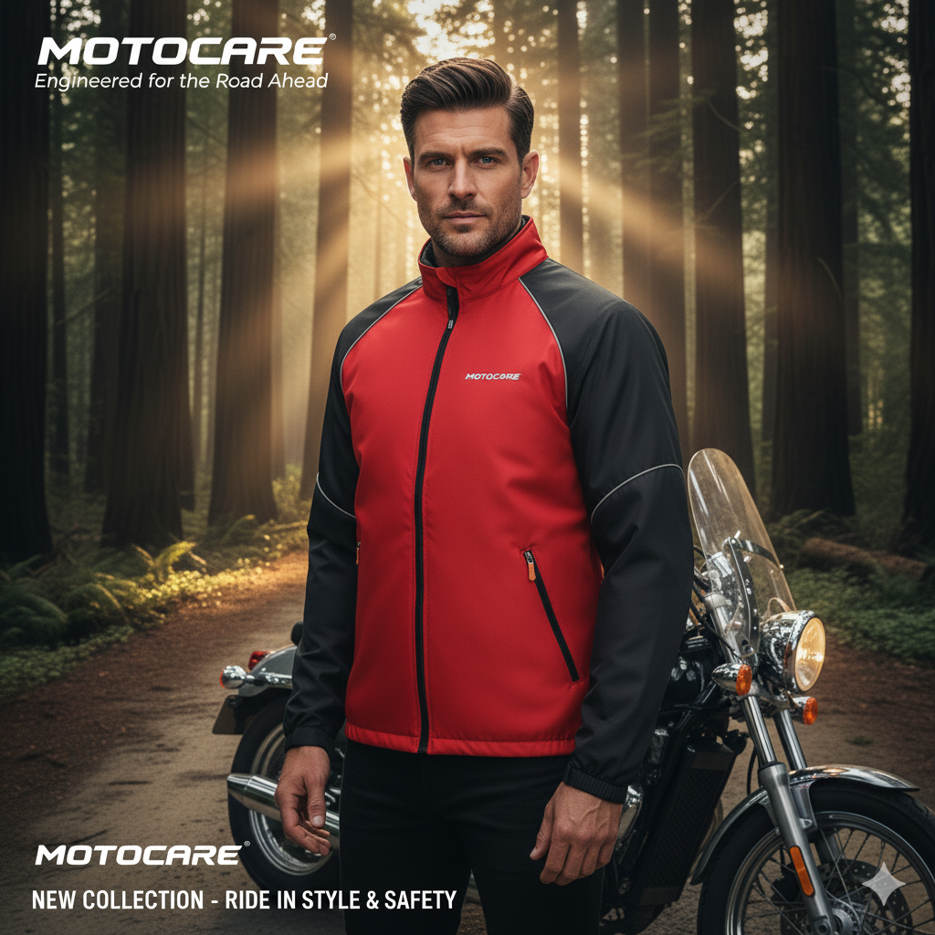 Motocare All-Weather Biker Windbreaker Jacket | Lightweight Motorcycle Dust Coat_img_1