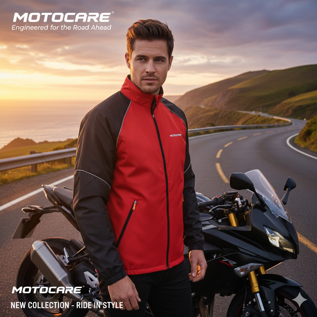 Motocare All-Weather Biker Windbreaker Jacket | Lightweight Motorcycle Dust Coat_img_2
