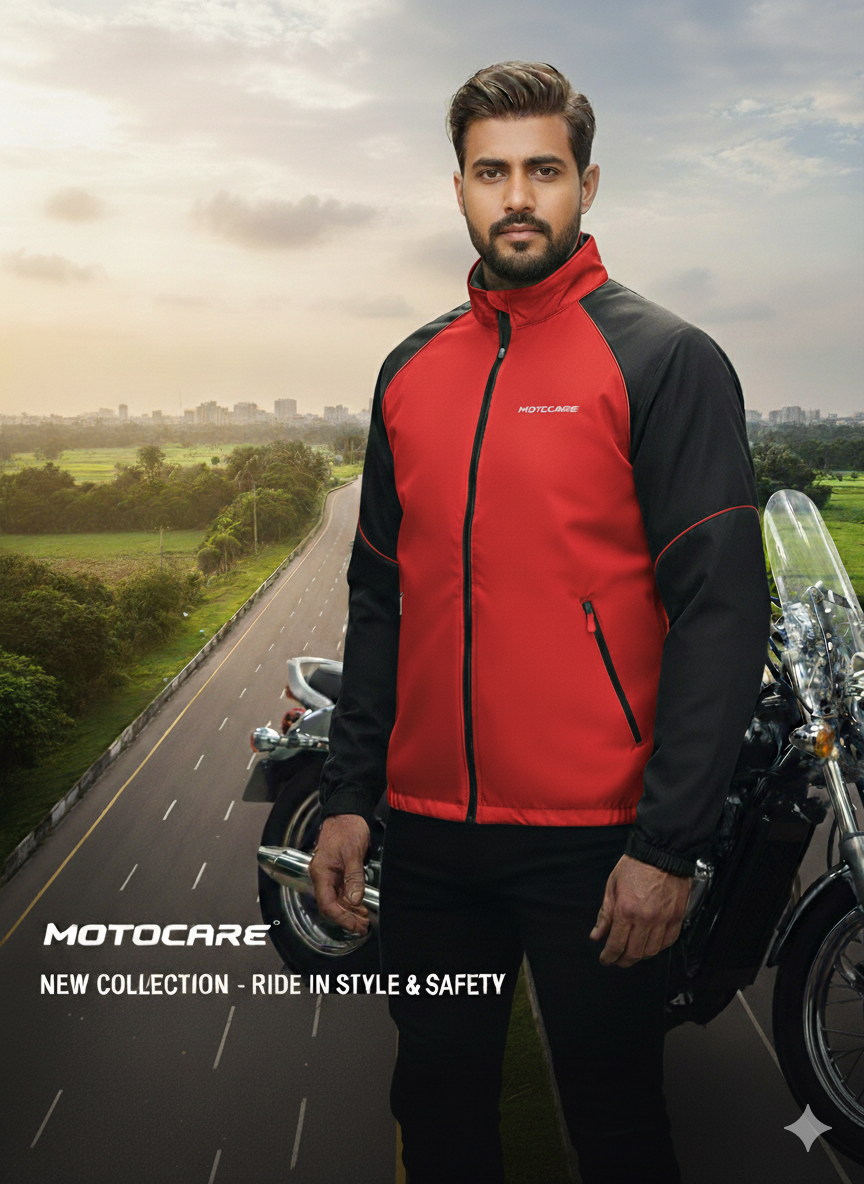 Motocare All-Weather Biker Windbreaker Jacket | Lightweight Motorcycle Dust Coat_img_3