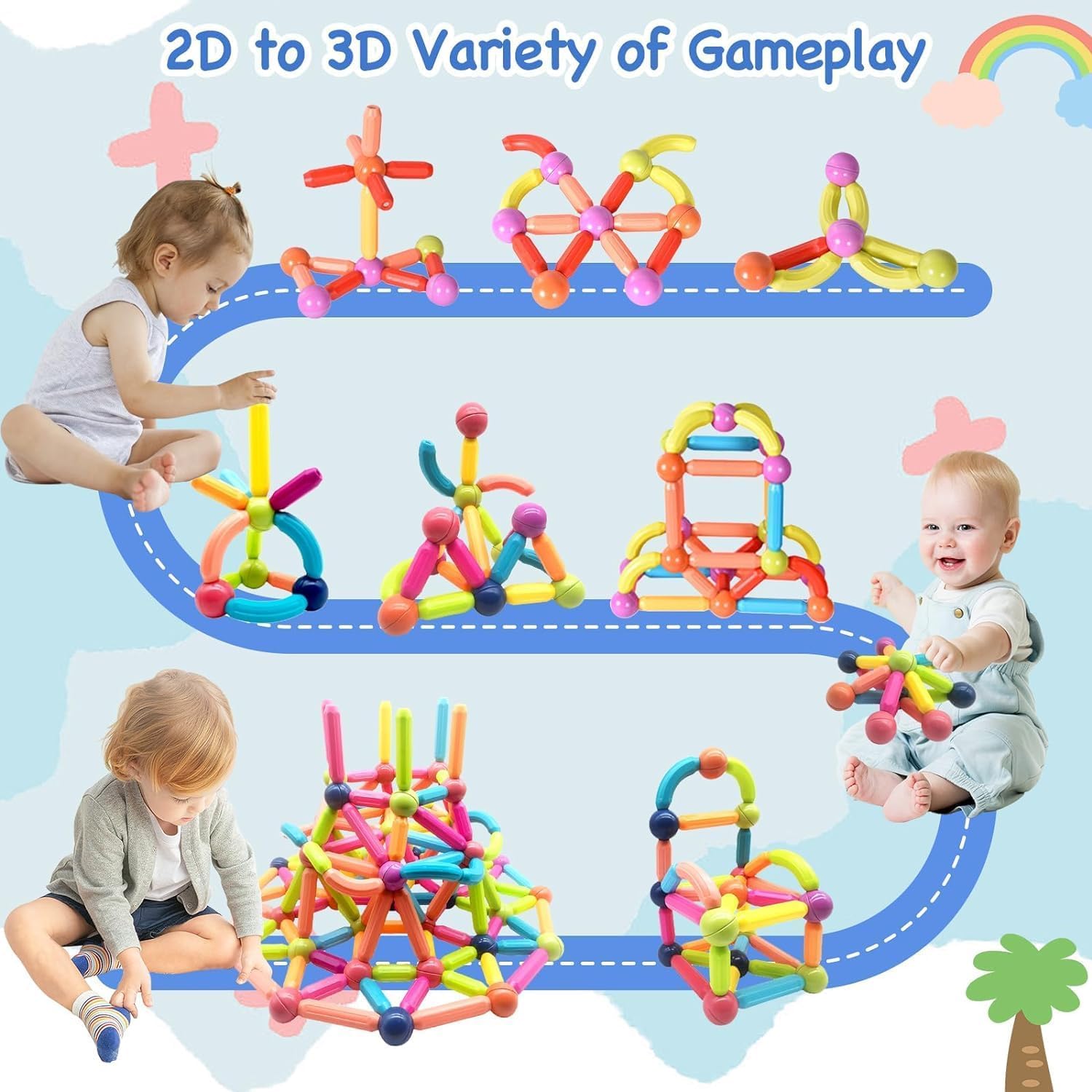 Magnetic Sticks Building Set–42Pcs thumbnail 5