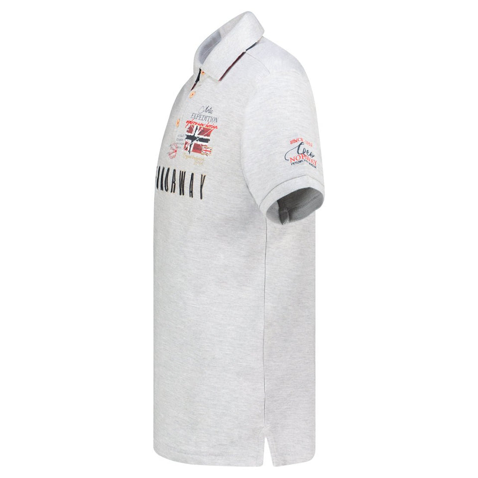 Men's - 100% Cotton Short Sleeve Polo Shirt Light Grey_img_2