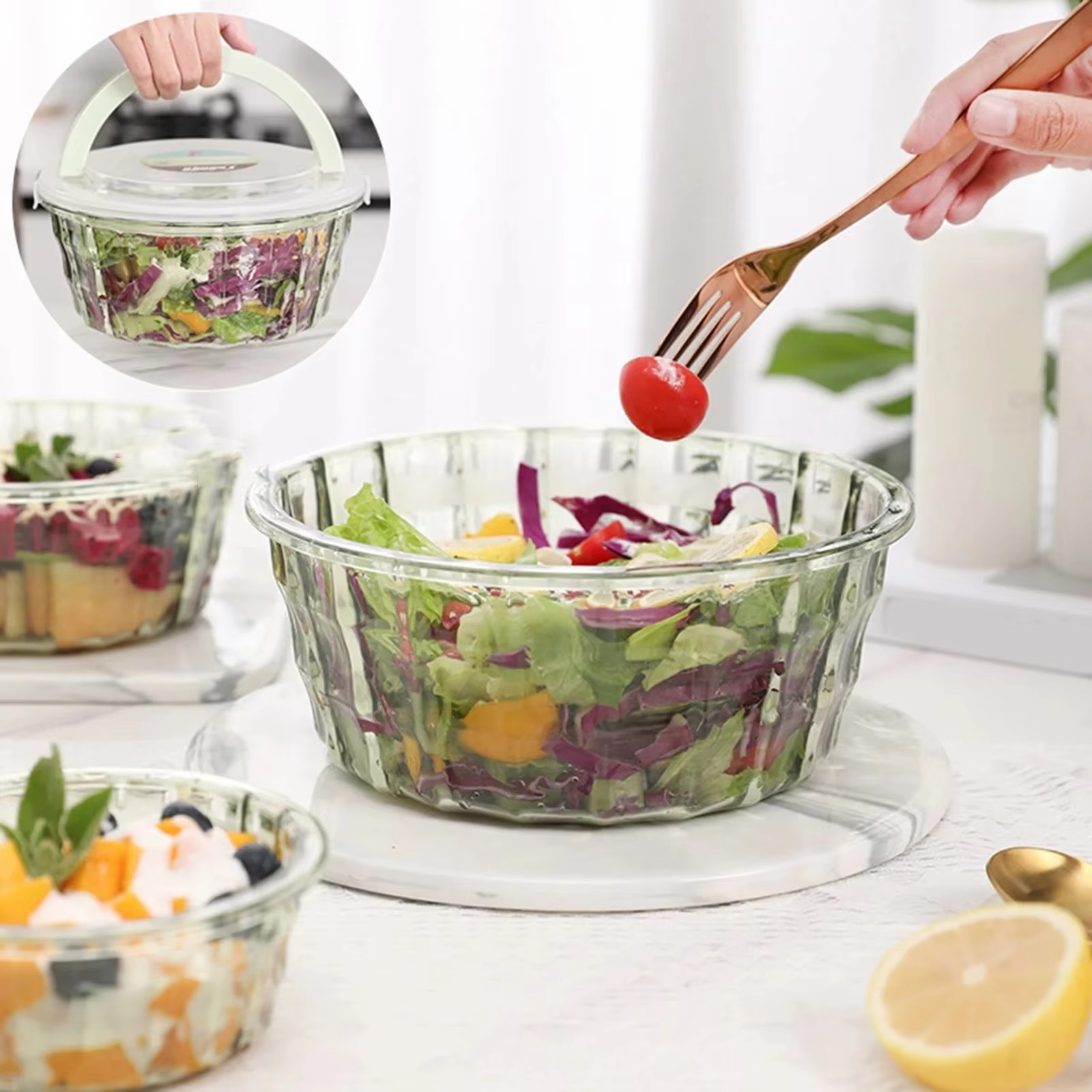 Premium Crystal Bowl Set(3p)
