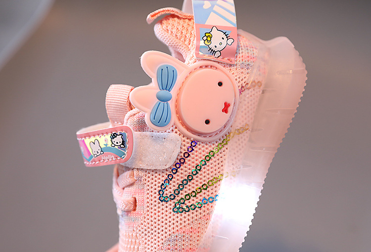 Kids Girls Soft Comfortable Lightweight Kitty Cartoon Mesh Sneakers (1.5 to 5 years)_img_6