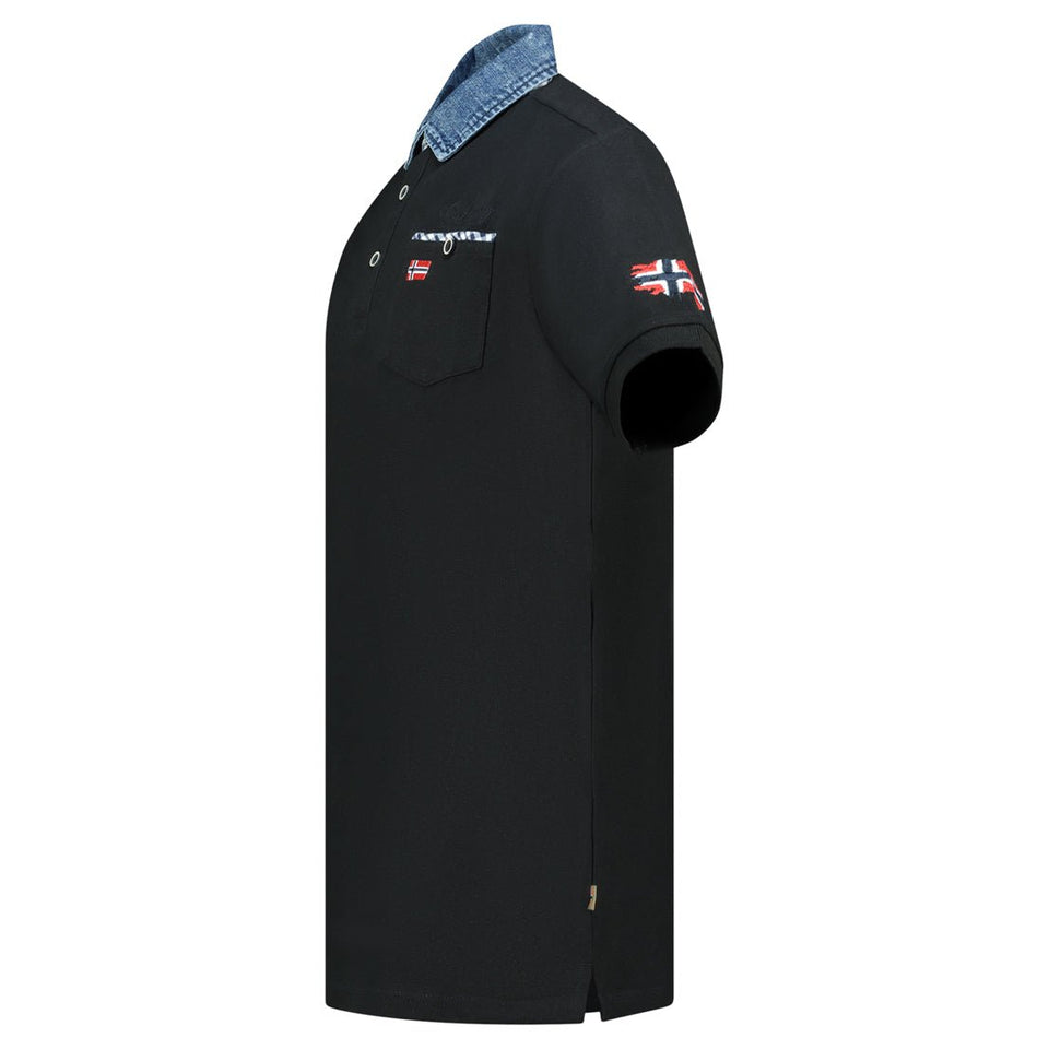 Polo shirt with pocket, prints and flag details Black_img_2
