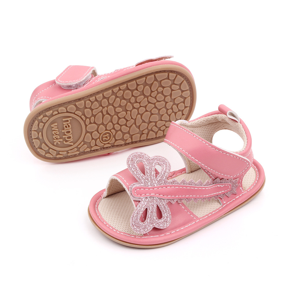 Baby Girls PU Leather Anti-Slip Grasshopper Comfortable Sandals (0-18 Months)