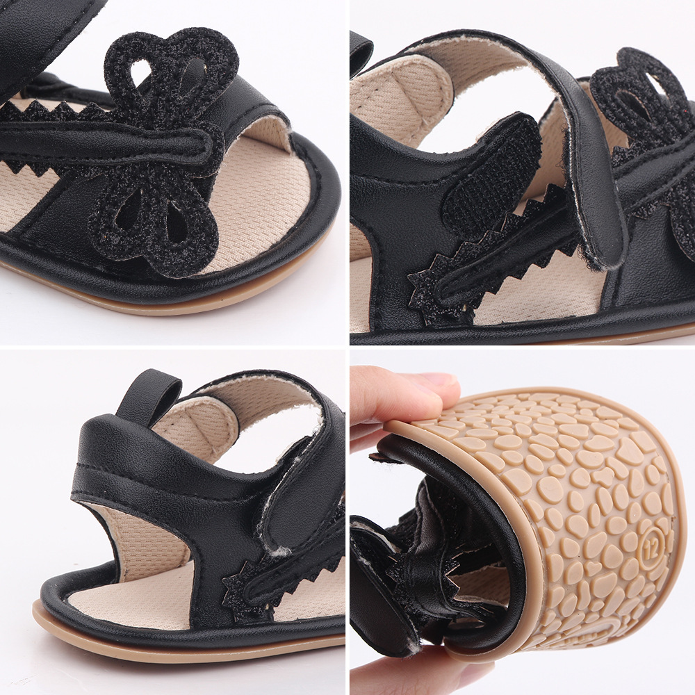 Baby Girls PU Leather Anti-Slip Grasshopper Comfortable Sandals (0-18 Months)_img_5