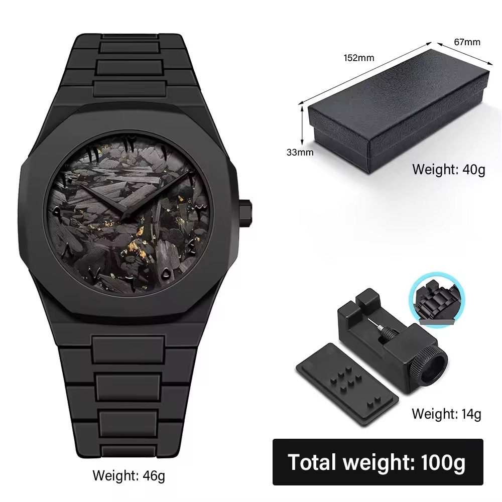 Black Abstract Dial Polycarbon Plastic Lightweight Watch_img_5