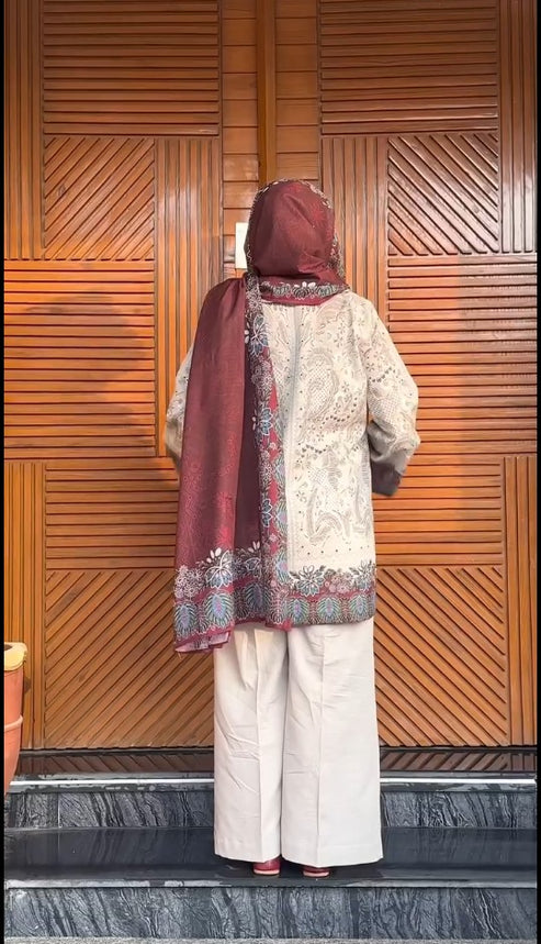 রেডিমেড ডিজিটাল প্রিন্ট থ্রি পিস। - Image 4