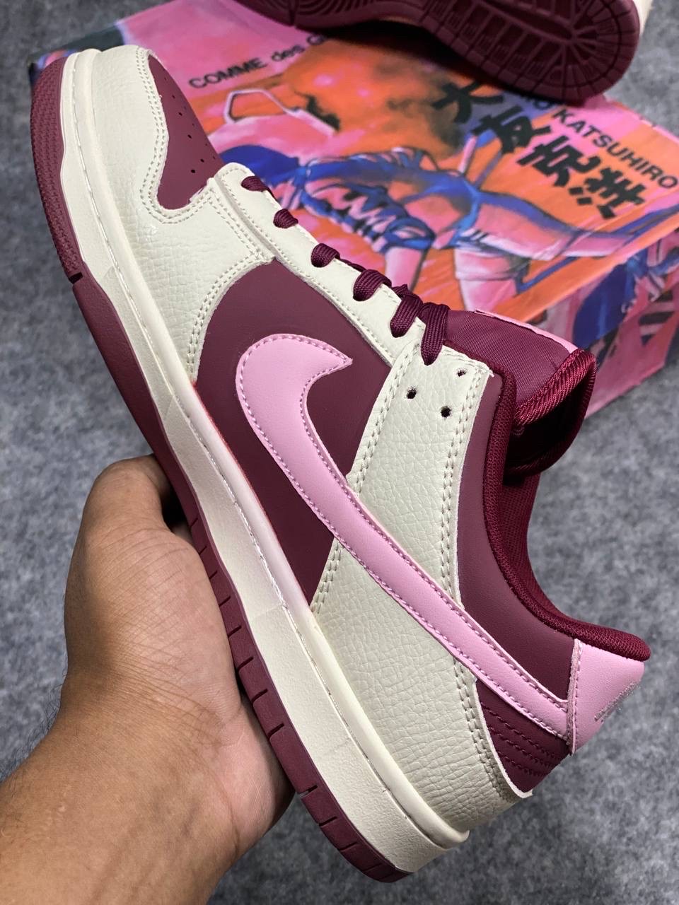 Nike Dunk Low Retro Premium "Valentine's Day" : "maroon, sail, and pink" (1:1) thumbnail 3