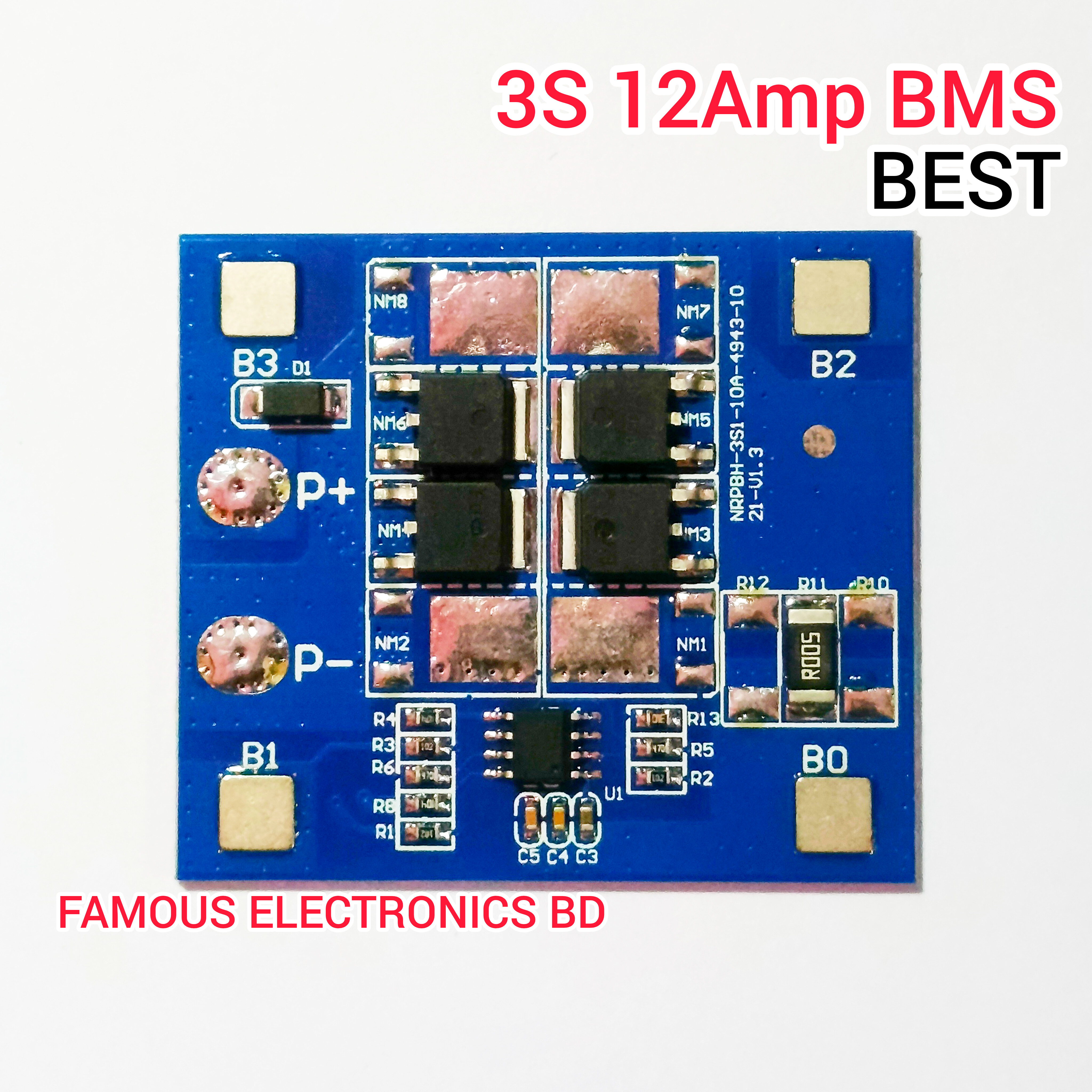 3S 12V 12A BMS | 18650 Lithium Battery Protection Board | 11.1V–12.6V | Balanced | Anti-Overcharge & Over-Discharge Protection_img_5