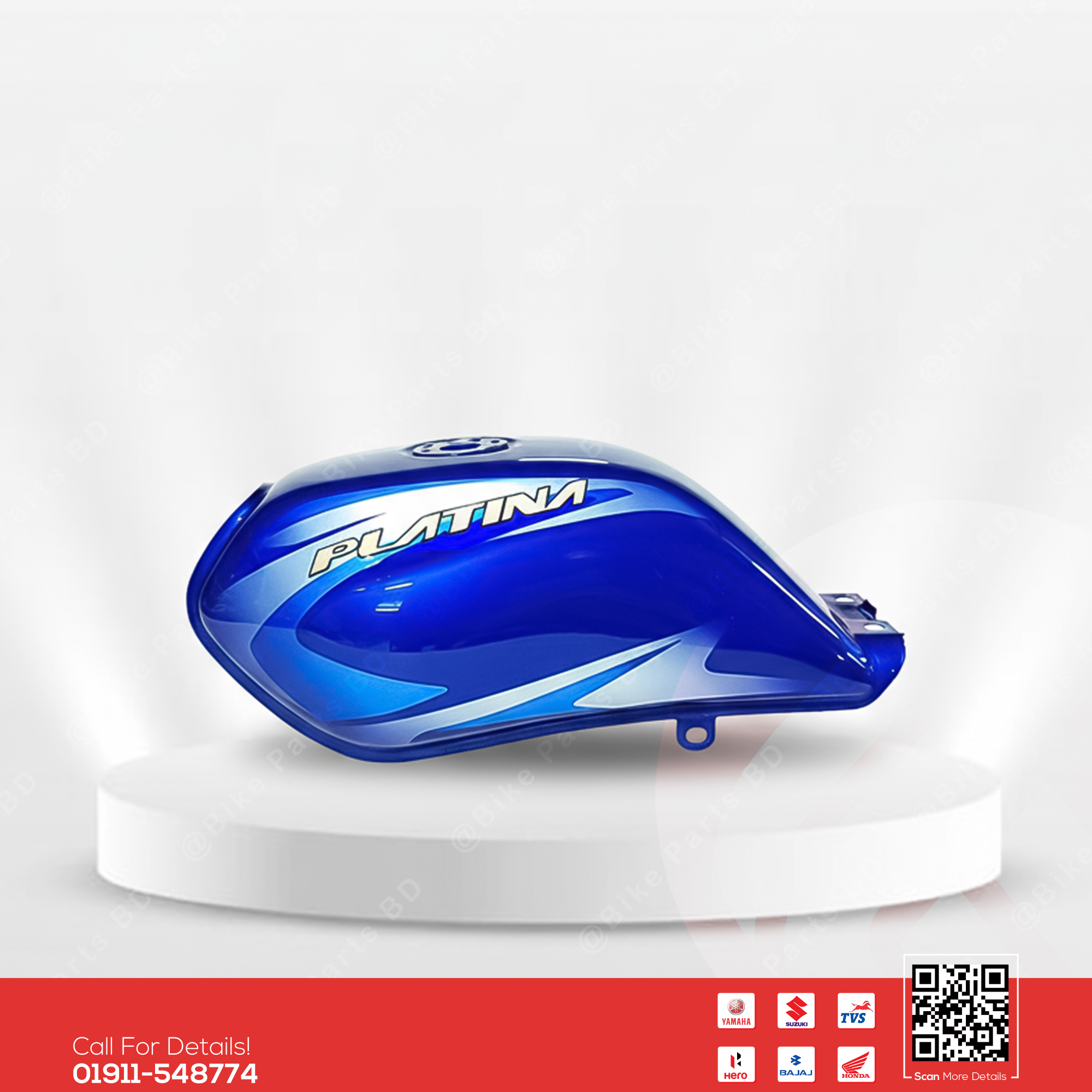 Fuel Tank for BAJAJ Platin ES (Blue Color) bike.