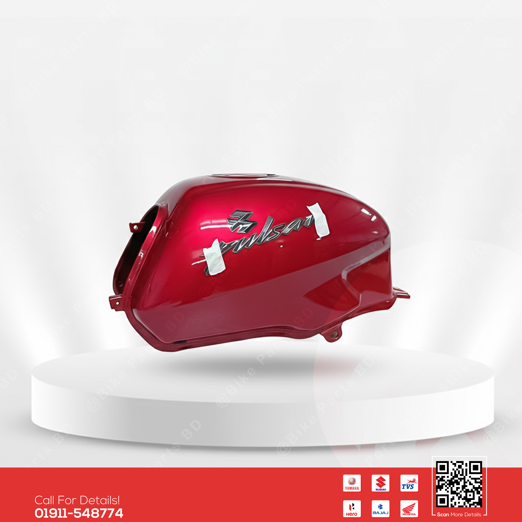 Fuel tank for Bajaj Pulser UG4.5 Red Colour bike.