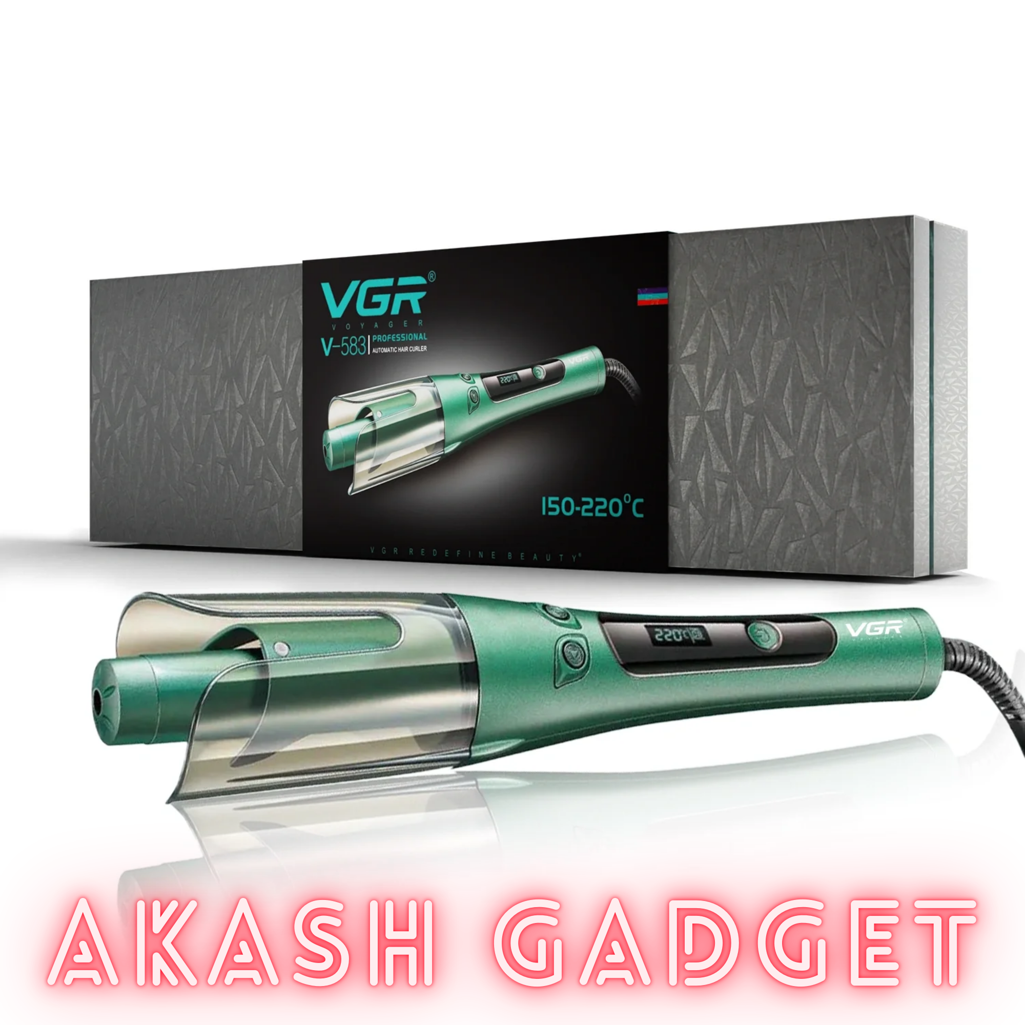 VGR V-583 Professional Automatic Hair Curling Iron For Women | 150–220°C Temperature Range, LED Display, Auto Shut-Off, 360° Swivel Cord & Lightweight Design_img_2