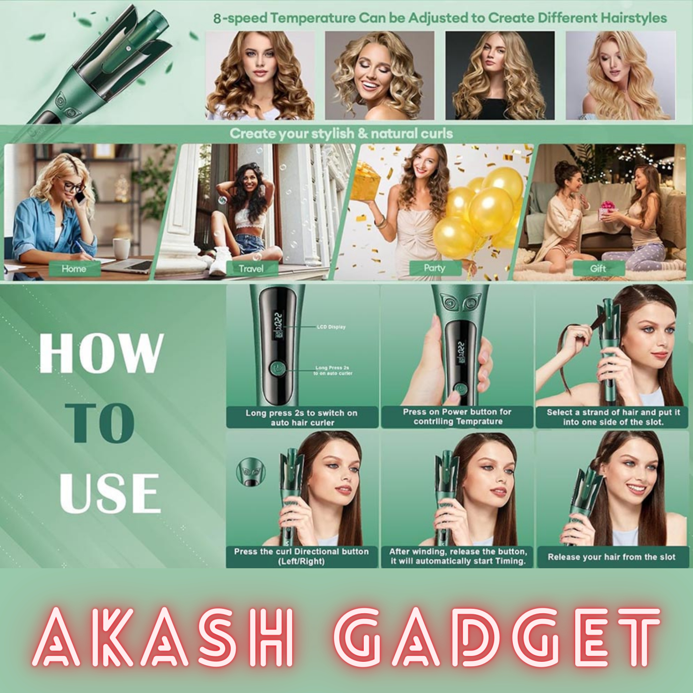 VGR V-583 Professional Automatic Hair Curling Iron For Women | 150–220°C Temperature Range, LED Display, Auto Shut-Off, 360° Swivel Cord & Lightweight Design_img_13