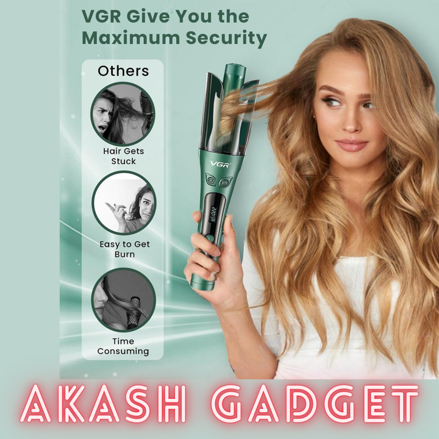 VGR V-583 Professional Automatic Hair Curling Iron For Women | 150–220°C Temperature Range, LED Display, Auto Shut-Off, 360° Swivel Cord & Lightweight Design_img_14
