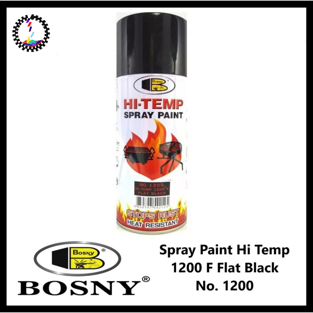 Bosny 1200F High Temperature Spray Paint Flat Black (Matt)ColorCode : 1200