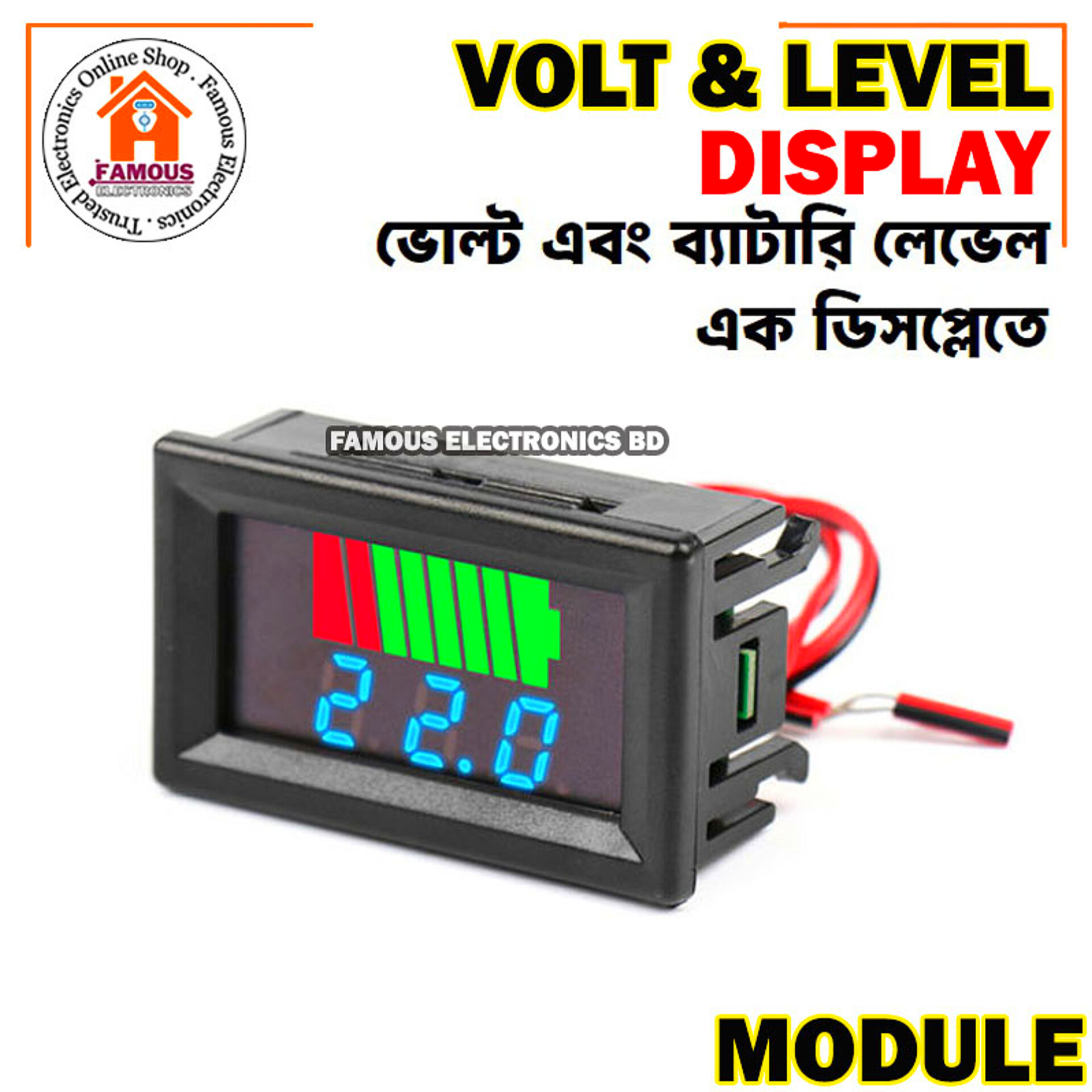 Battery Charge Level Indicator 12V 24V 36V 48V 60V 72V Lithium Battery Capacity Meter Tester With LED Voltmeter for Cars Motorcycles Etc_img_0