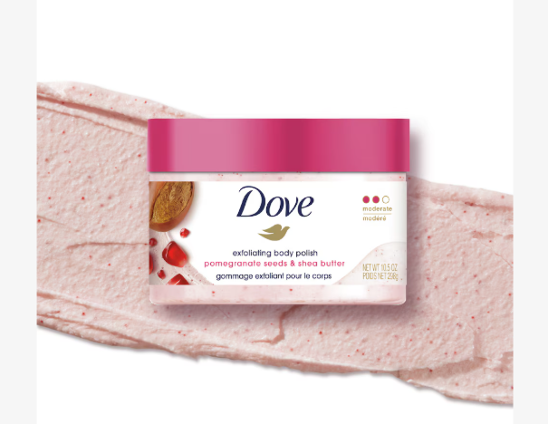 Dove Body Polish Exfoliating Scrub, Moisturizing Shea Butter and Pomegranate Seeds, 298ml_img_1