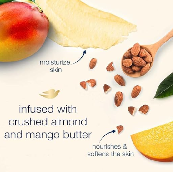 Dove Exfoliating Body Polish Scrub for Dry Skin with Crushed Almond and Mango Butter, 298g_img_3