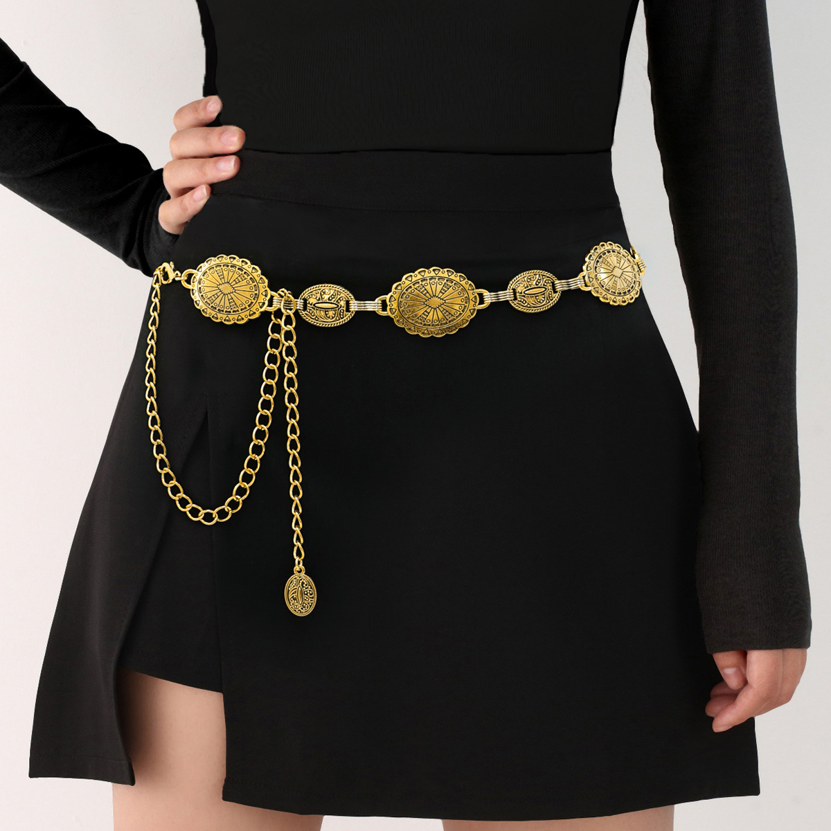 Vintage oxidized waist chain_img_0