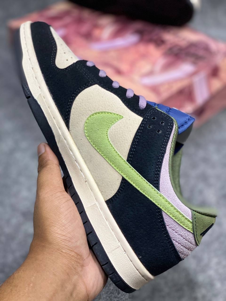 Nike SB Dunk Low x Katsuhiro Otomo 'Steamboy OST' : poison green,mindnight navy and tan (1:1) thumbnail 3