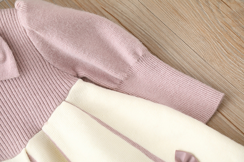 Kids Girls Winter Knit Bow Warm Long Sleeve Party Dress (6 months to 5 years) for ANGEL_img_11