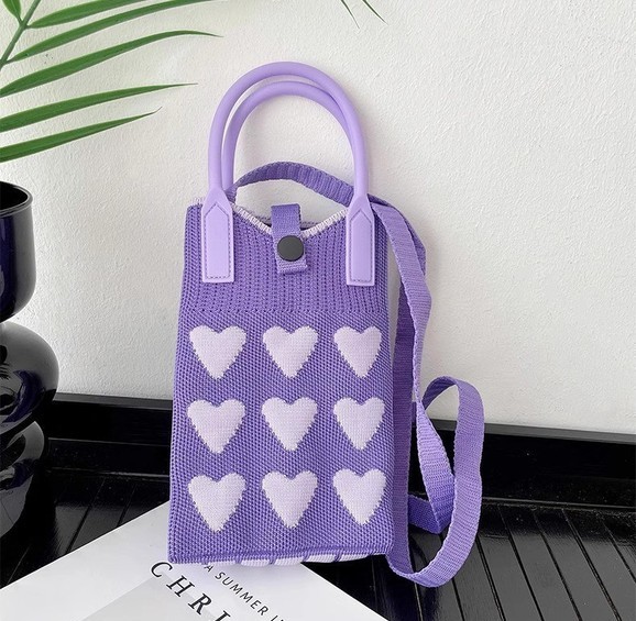 Korean Knit Mobile Bag ( Handle+Strap )_img_11