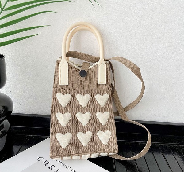 Korean Knit Mobile Bag ( Handle+Strap )
