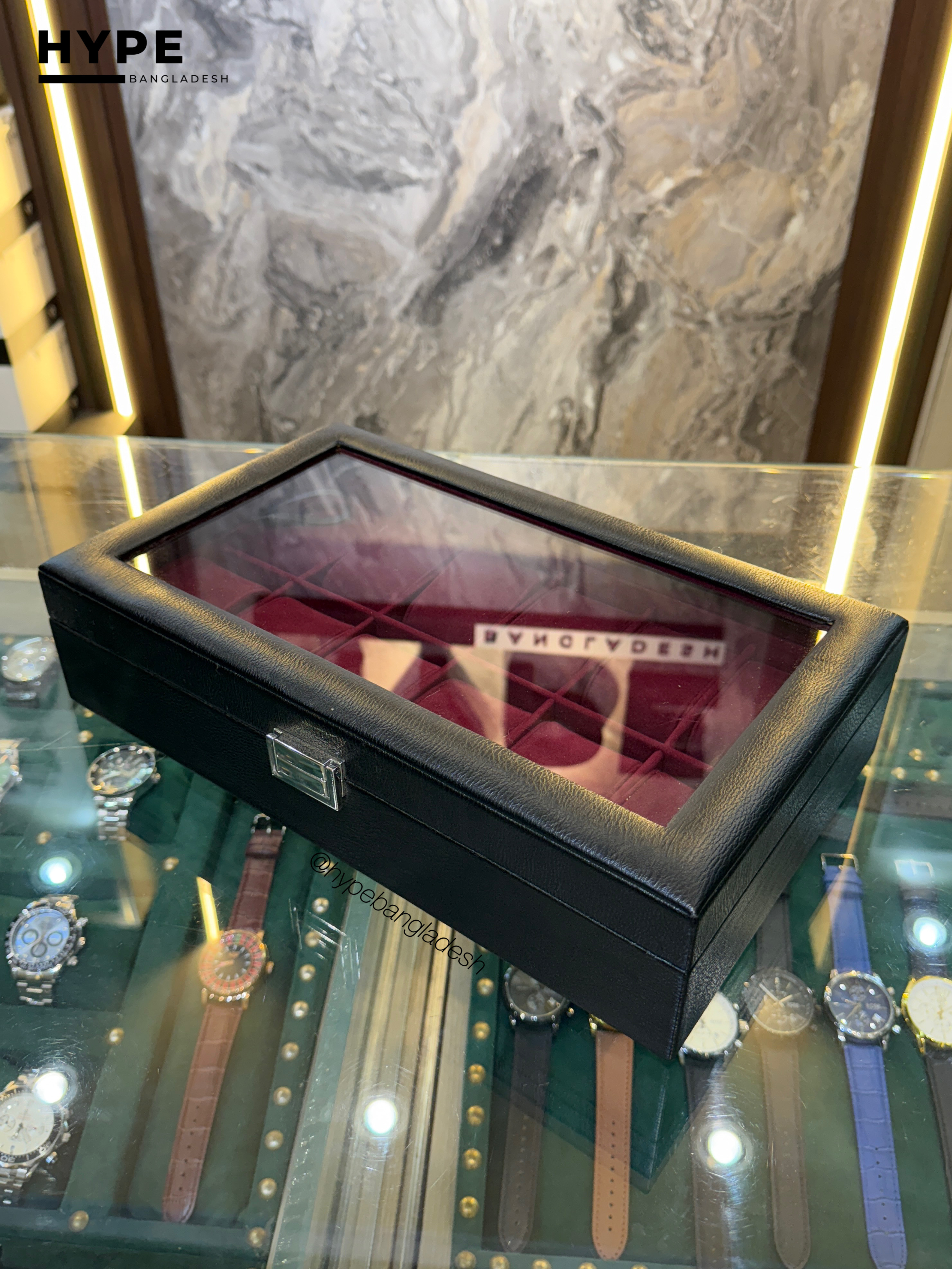 12 Slots Leather Watch Organizer Box (Black)_img_2