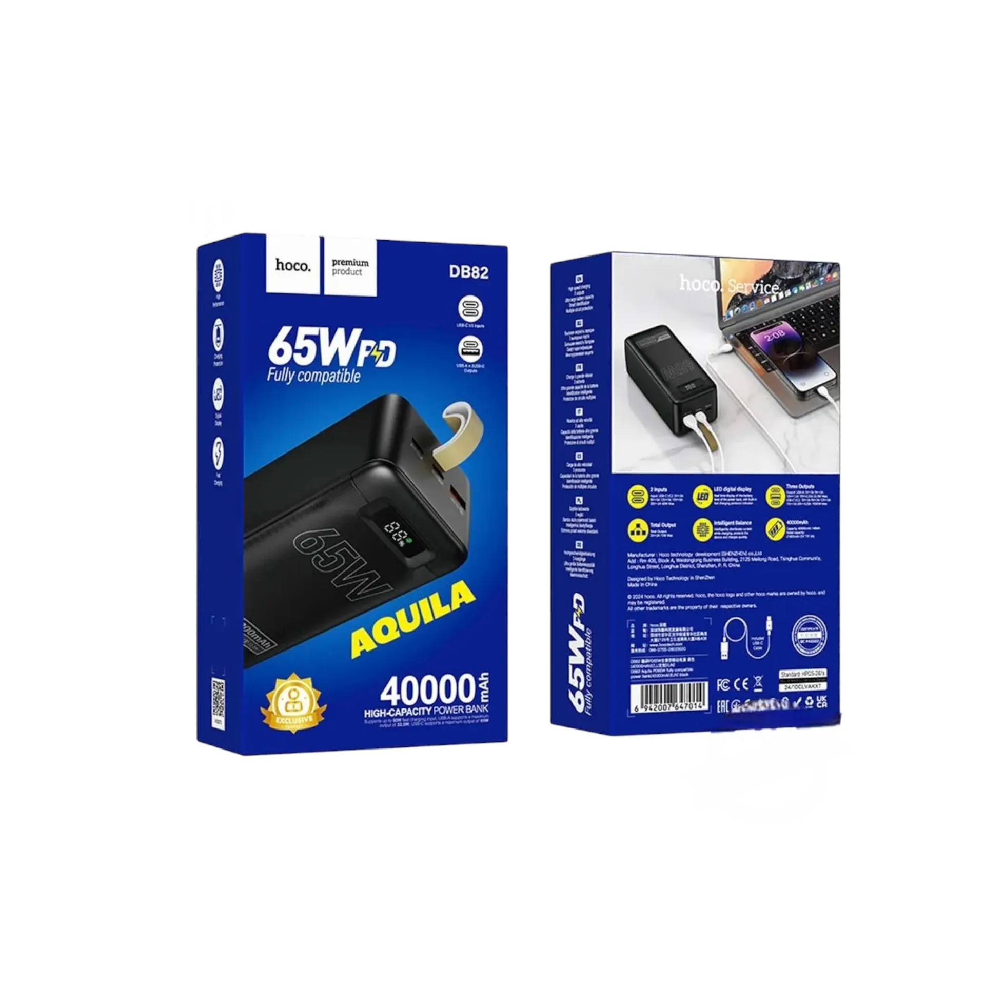 Hoco DB82 40,000mAh 65W Power Bank thumbnail 2