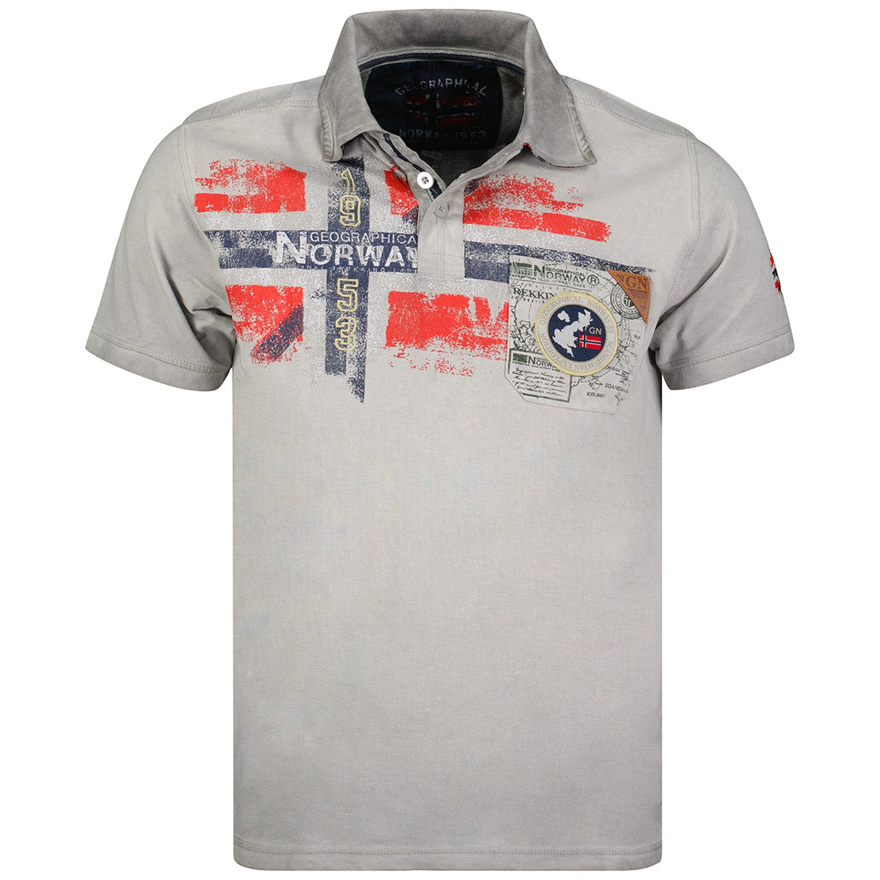 Washed effect short-sleeved polo shirt Light grey Light grey