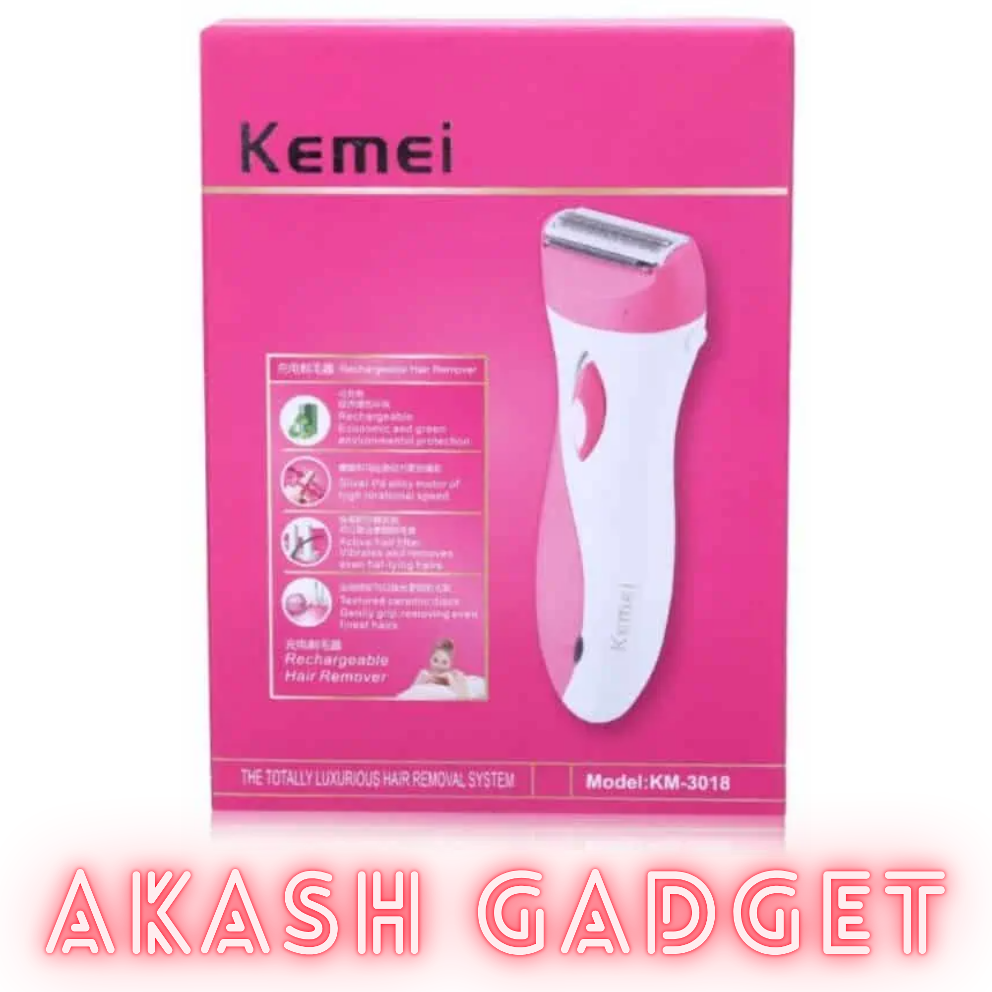 Kemei KM-3018 Lady Shaver and Bikini Hair Removal for Women_img_8