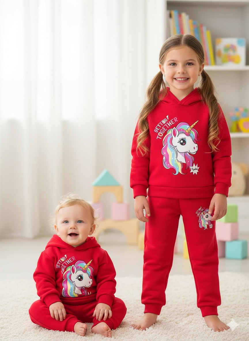 Elegant Stylish Baby Hoodie Set - Unicorn - Image 3