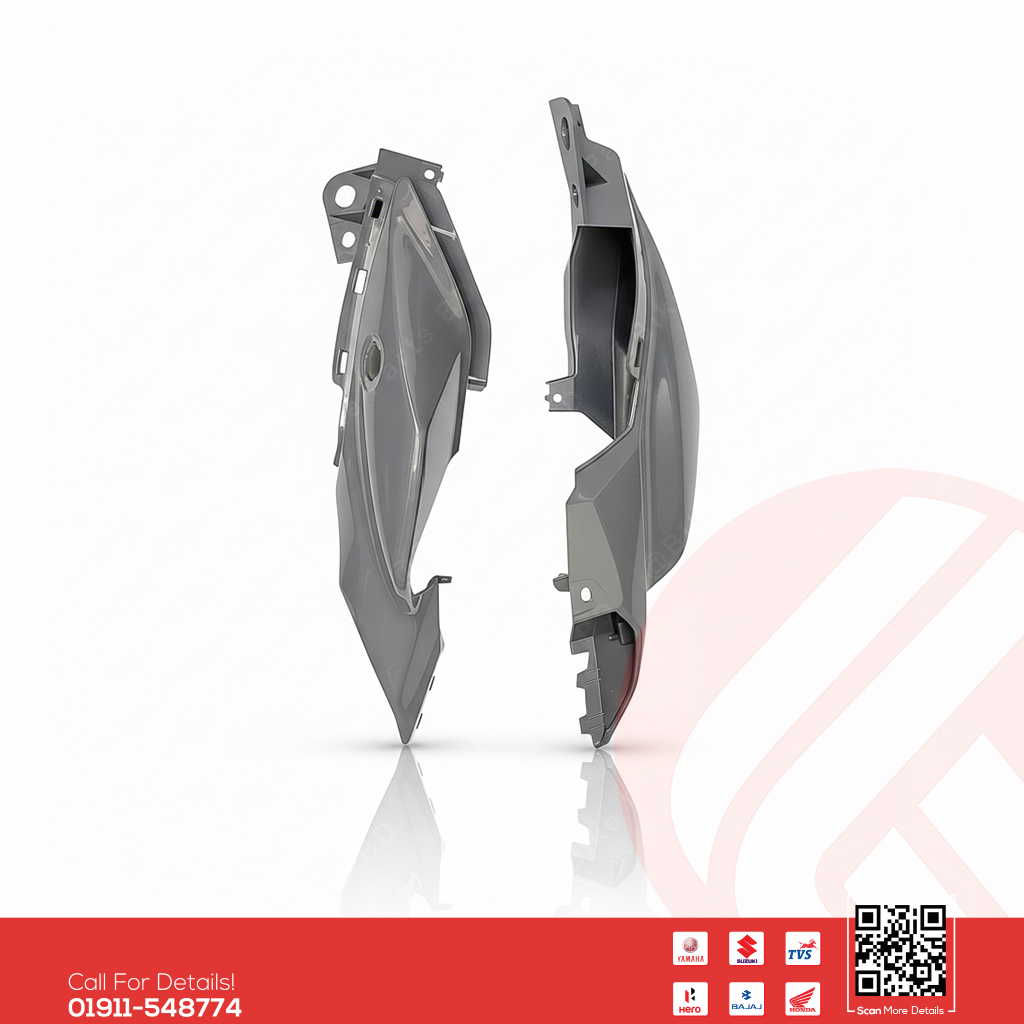 Back Panel for Yamaha FZS V3 Deluxe & FZS V4 (Metallic Grey) bike.