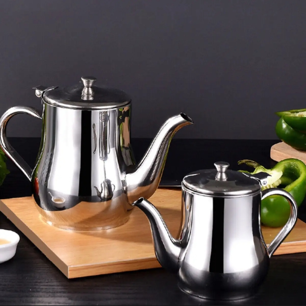 500ml Stainless Steel Oil Tank Large Capacity Oil Bottle Kitchen Oil Filter Pot Soy Sauce Vinegar Container Coffee Pot_img_1