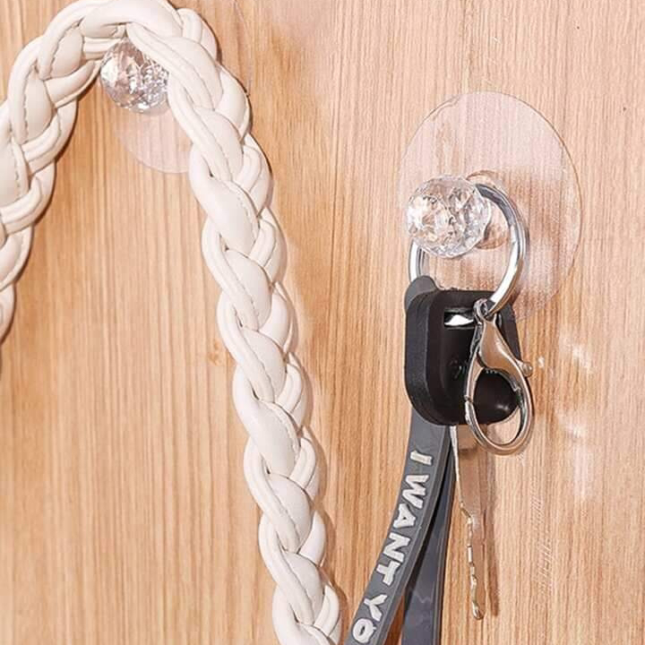 10pcs Diamond wall hook self adhesive stylish design for multipurpose use_img_2