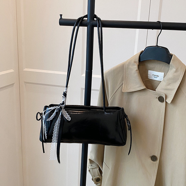 Solid color Korean Bow Armpit shoulder bag