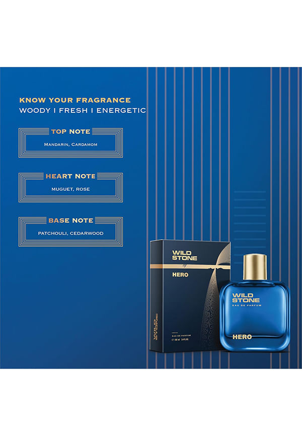 Wild Stone Hero Perfume for Men Eau De Parfum 100ml Luxury Long-Lasting Fragrance Premium Perfume Aromatic & Marine Notes_img_2