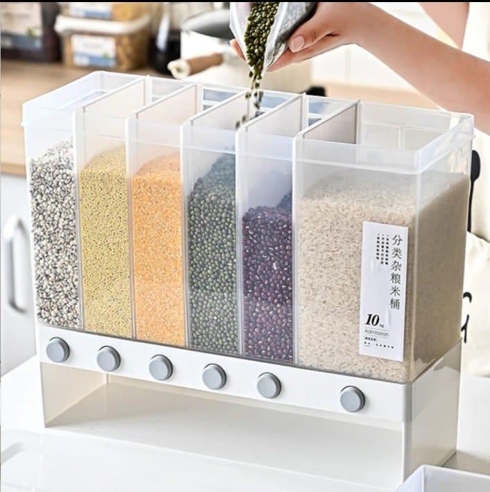 6-in-1 Wall Mount Kitchen Spice & Dry Food Dispenser – Rice, Lentil & Cereal Storage Container”_img_2
