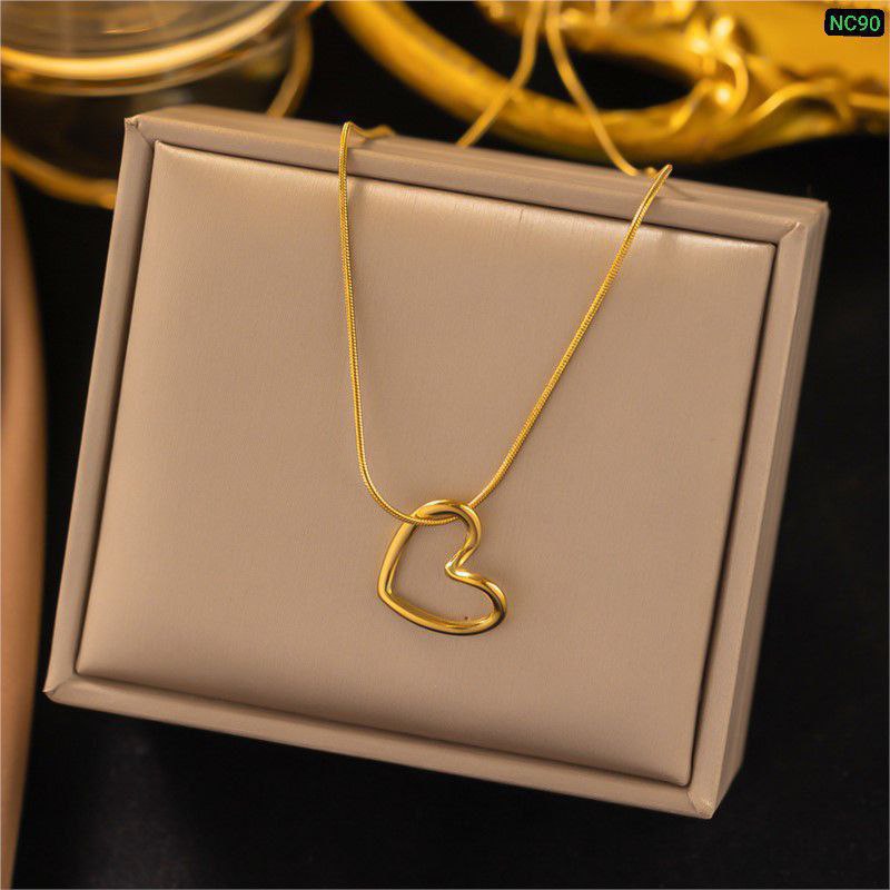 Single Love 22K Gold Polish Necklace NC90Materials : Stainless Steel Color Guarantee