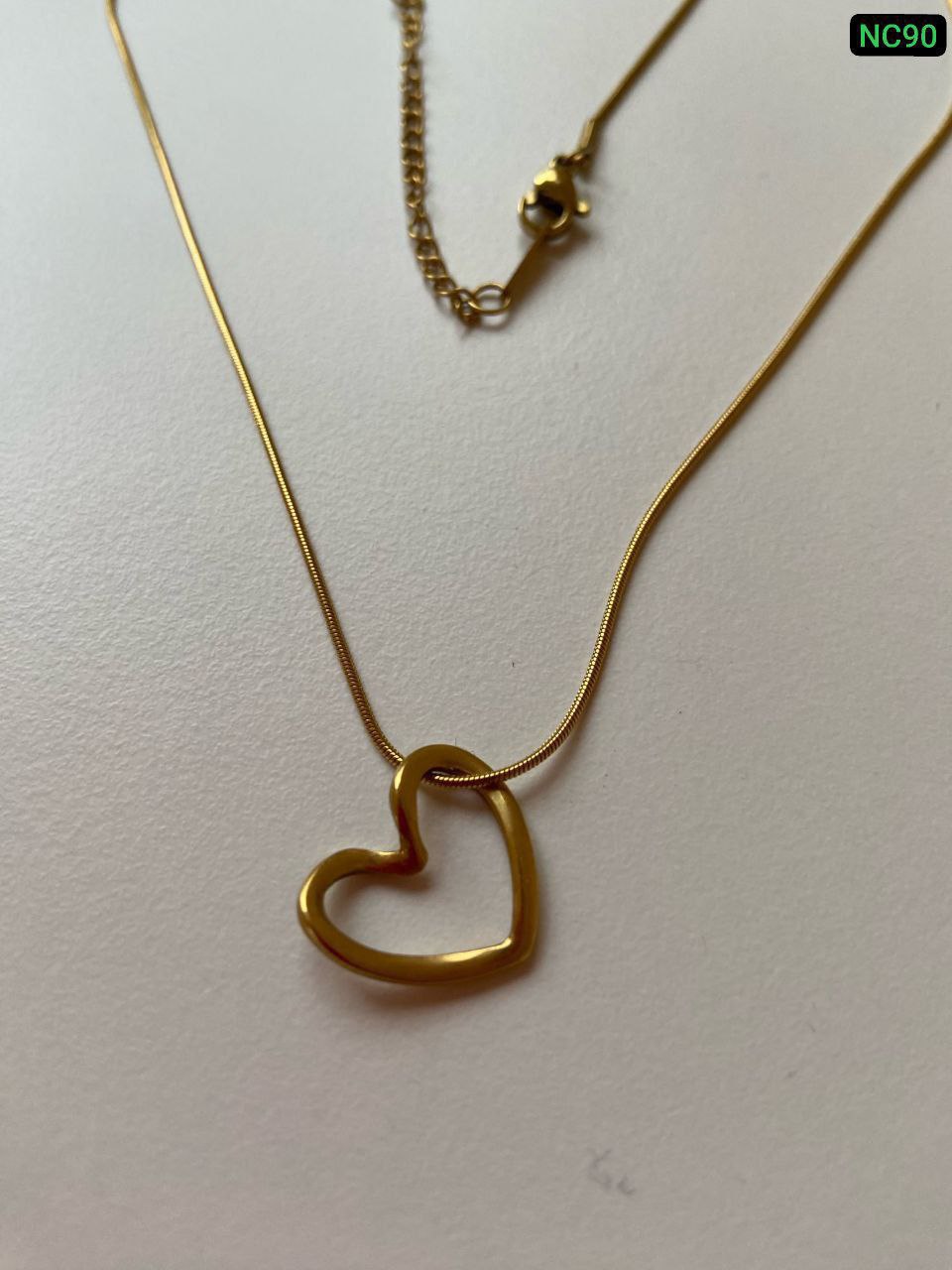 Single Love 22K Gold Polish Necklace NC90Materials : Stainless Steel Color Guarantee_img_1