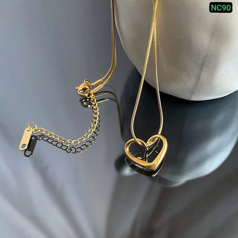 Single Love 22K Gold Polish Necklace NC90Materials : Stainless Steel Color Guarantee_img_2